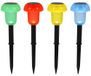 Set de 4 éclairages solaires champignon, en différentes couleurs, hauteur 24 cm, avec éclairage LED