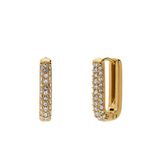 Lucardi Dames Stainless steel oorringen met kristal voor dames