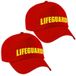 Bellatio Decorations Lifeguard Verkleed pet - 2x stuks - rood - voor volwassenen