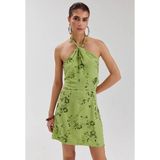 HARPER & YVE gebloemde cocktailjurk met pailletten groen