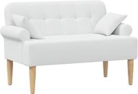 vidaXL Lovingseat met knoopge tuft Wit 120 x 65 x 79 cm Stof