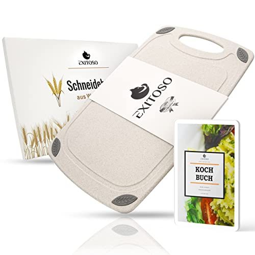 Exitoso Snijplank, antislip, vaatwasmachinebestendig, set van 2 snijplanken, snackplank, vaatwasmachinebestendig, keukenplanken, snijonderlegger, planken, keukenplank, gastro snijplank, professioneel vlees