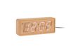 Karlsson Wekker Solid Wood Engraved - Lichthout - 20x4.5x8cm - Scandinavisch - Wekker voor slaapkamer - Wekkers