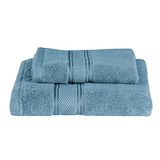 Homemania 15594 gastendoekje, 2-delige set, voor gezicht, handen, badkamer, lichtblauw, van katoen, 60 x 100 cm