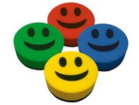 Liderpapel Whiteboard Remover, rond, 5 cm diameter, magnetisch, gezicht smiley verschillende kleuren