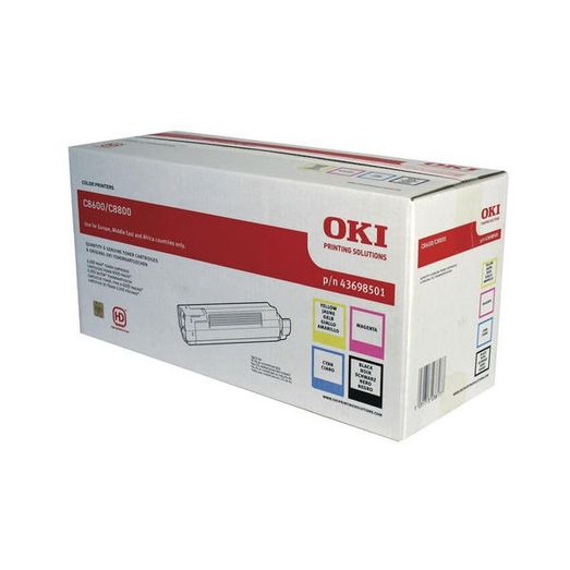 Oki 43698501 toner cartridge - Cyaan, geel, magenta, zwart - 6000 pagina's - C8600/C8800