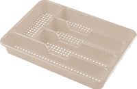 Hega hogar Kunststof bestekbak/bestekhouders 5-vaks taupe - 34 x 25 x 4 cm - Keuken lades opbergers - vakverdelingen