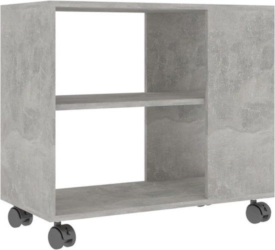 vidaXL Bijzettafel 70x35x55 cm bewerkt hout betongrijs