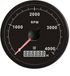VETUS TACHB4000 noir Compteur de tours 12/24V Ø 114mm