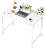 PromoHome Industriële Computerbureau - 80x40 cm - Stevig Metalen Frame - Wit
