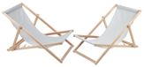 Hêtre Ensemble de 2 chaises longues