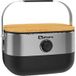 Barbecue à gaz portable compact 2,7 kW grille fonte mini barbecue de table inox kit planche à découper bois 2/4 personnes Sahara