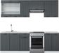 Vicco Fame-Line Complete keukeneenheid – 240 cm, WB Marmer Antraciet landhuis/blanc
