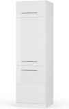Vicco Fame-Line Armoire de réfrigérateur – 60 cm Blanc Laqué brillant