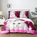 TRANKIELO® - Couvre-lit 220x240 cm - Couverture pour lit d'enfant microfibre - Motif chat 3D - Inclus 2 taies d'oreiller 65x65 cm