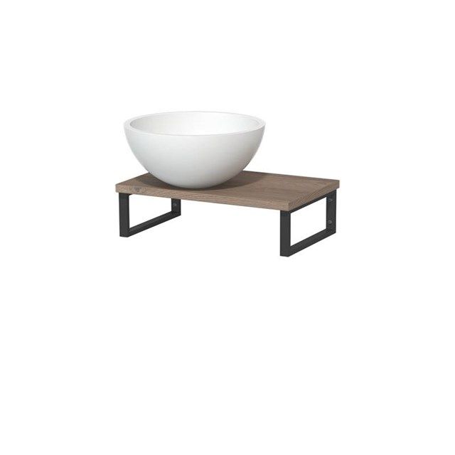 Maxaro Toiletmeubel Modulo Middenbruin Eiken 41 cm - Zwart