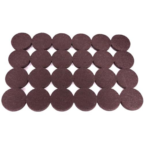 Cyclingcolors - 48x Stoel Vilt Doppen - Zelfklevend - Rond 25mm - Donkerbruin