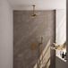 Brauer Gold Edition Thermostatische Regendoucheset Inbouw - Hoofddouche 20 cm - 3 Weg - Handdouche Rond - Doucheslang - Wandaansluitbocht - Geborsteld Goud
