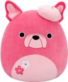 Squishmallows Elise - Bouledogue français rose avec fleurs de sakura et béret 40cm Peluche