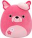 Squishmallows Elise - Bouledogue français rose avec fleurs de sakura et béret 40cm Peluche