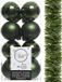 Decoris Boules de Noël 4 cm et Guirlande 17 pièces - Vert foncé - Plastique