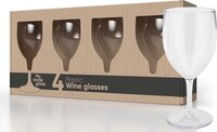 MyDrinkglass Plastic Wijnglazen Lissabon Transparant - Set van 4 - 270 ml