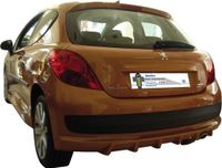 Motordrome Achterbumperskirt (Diffuser) passend voor Peugeot 207 3/5-deurs 2006- (ABS)