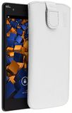 mumbi Echt leren hoesje compatibel met Wiko Pulp hoes leren tas case wallet, wit