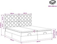 vidaXL Ottoman Bed with Mattress and Headboard, 2-Piece, Cream Fabric