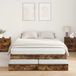 Maison Exclusive - Cadre de lit avec rangement Chêne fumé 135 cm Bois d'ingénierie