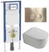 Geberit QeramiQ Dely Swirl Toiletset - Geberit UP720 Duofix Sigma inbouwreservoir - Geborsteld messing bedieningsplaat