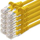 1aTTack.de – LAN-netwerkkabel – 0,25m – Gigabit RJ45 – 10 stuks - geel