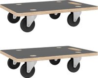 vidaXL Meubelhondjes 2 stuks rechthoekig 250 kg 60x40x11,5 cm