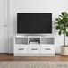 Maison Exclusive Meuble TV exclusif - Étagère TV avec tiroirs, blanche, 102 x 34,5 x 47 cm, en panneaux de particules