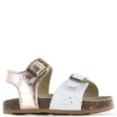 Shoesme leren sandalen - champagne/wit