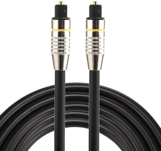 By Qubix Toslink kabel - 2 meter - zwart - optical cable audio - audio male to male - Nickel edition - Optische kabel van hoge kwaliteit