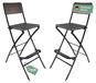 Tabouret de bar Tabouret de bar Set de 2 - Pliable avec dossier et repose-pieds - Bois noir