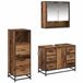 vidaXL Badkamermeubel Set 3-delig Oud Hout 80 x 33 x 60 cm Bewerkt hout
