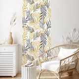 Ambiance Sticker Voorgelijmd vliesbehang - Tropische palmbladeren - 1 rol van 300x60 cm