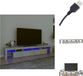 vidaXL meuble TV avec éclairage LED - gris béton - 230x36,5x40 cm