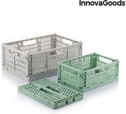 InnovaGoods Set van 3 opvouwbare en stapelbare opbergkratten Boxtor