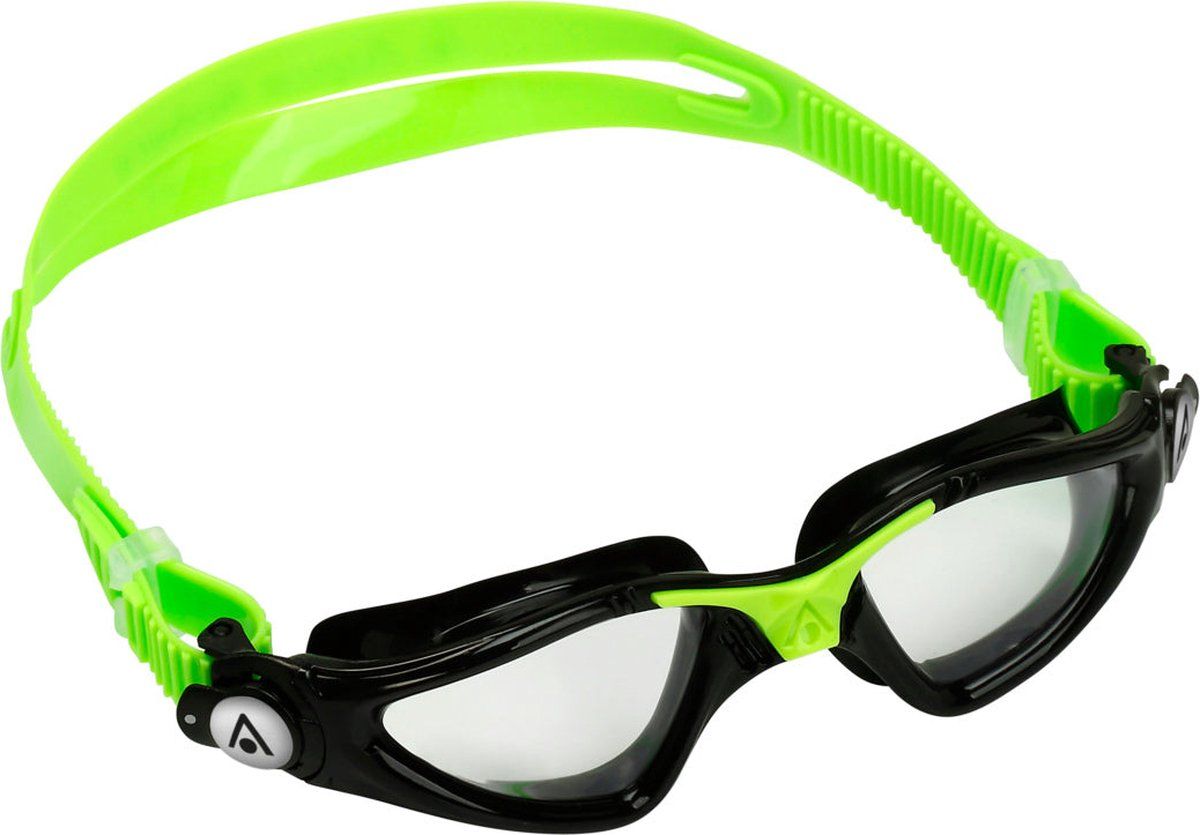 Aquasphere Kayenne Junior Zwembril - Kinderen - Clear Lens - Zwart/Lime