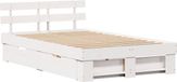 vidaXL Bedframe met hoofdeinde Wit 120 x 200 cm Massief grenenhout