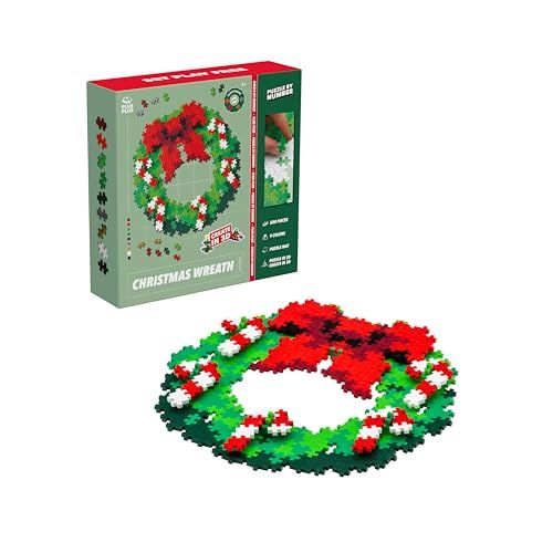 Plus-Plus 3957 Geniaal bouwspeelgoed, puzzel kerstkrans, bouwstenenset, creatieve bouwstenen voor kinderen, 500 delen