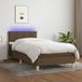 Maison Exclusive - Boxspringbed met matras en LED-verlichting, donkerbruin, 90x200 cm, textiel