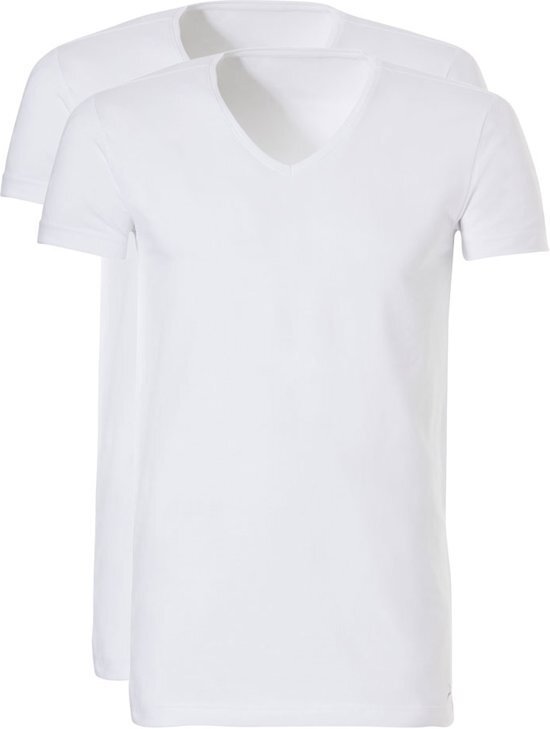 Ten Cate slimfit T-shirt set van 2 wit heren Wit