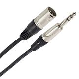Plugger Male 3b/Male XLR Stereo kabel, 10 m, Zwart