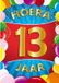 Bellatio Decorations Verjaardag deurposter - 2x - 13 jaar - multi - 59 x 84 cm