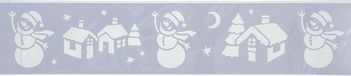 Feeric lights & Christmas Feeric Christmas Raamsjablonen - Sneeuwpoppetjes - Wit - 12 x 60 cm