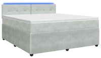 vidaXL Boxspringbed met matras, lichtgrijs, 180 x 200 cm, fluweel